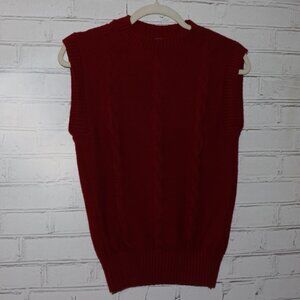 Vintage Red Garan Preppy sweater vest cable knit Size Medium